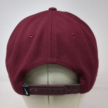 Nike Snapback Hat Red White One Size Flat Brim Dri-Fit Swoosh Logo Athletic Pro