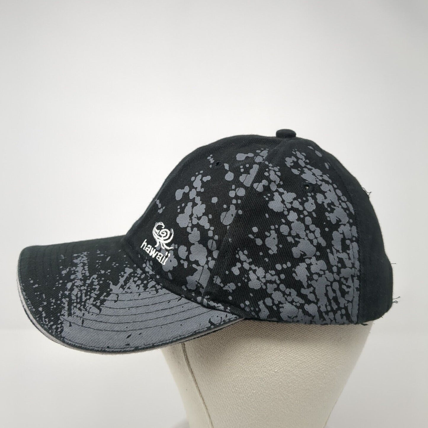 Hawaii Slideback Hat Black One Size Adjustable Embroidered 6 Panel