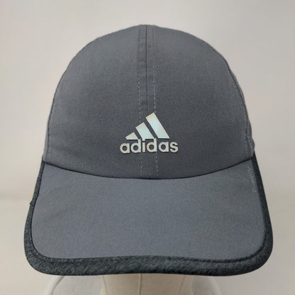 Adidas Strapback Hat Gray One Size Adjustable Breathable Vented Holes 6 Panel