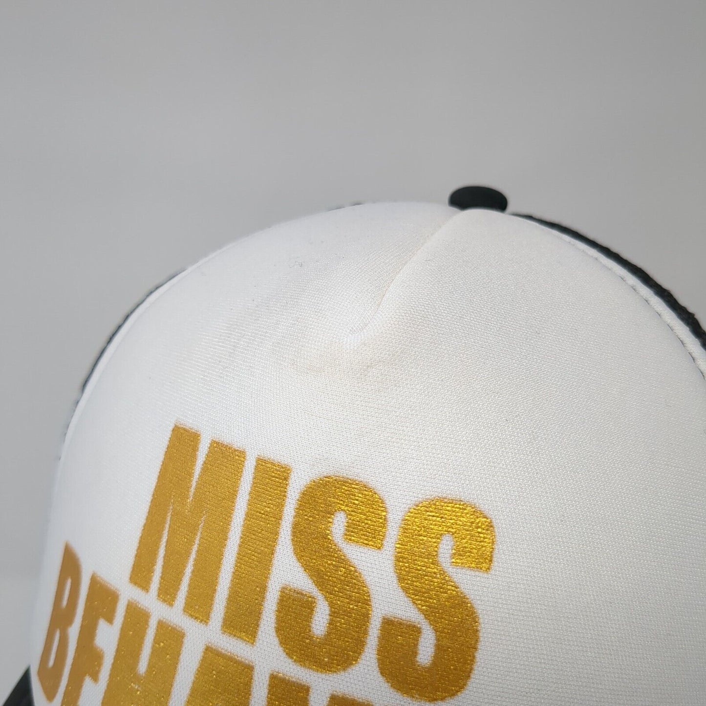 Miss Behaving Snapback Trucker Hat Black One Size Adjustable Mesh Back 6 Panel