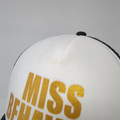Miss Behaving Snapback Trucker Hat Black One Size Adjustable Mesh Back 6 Panel