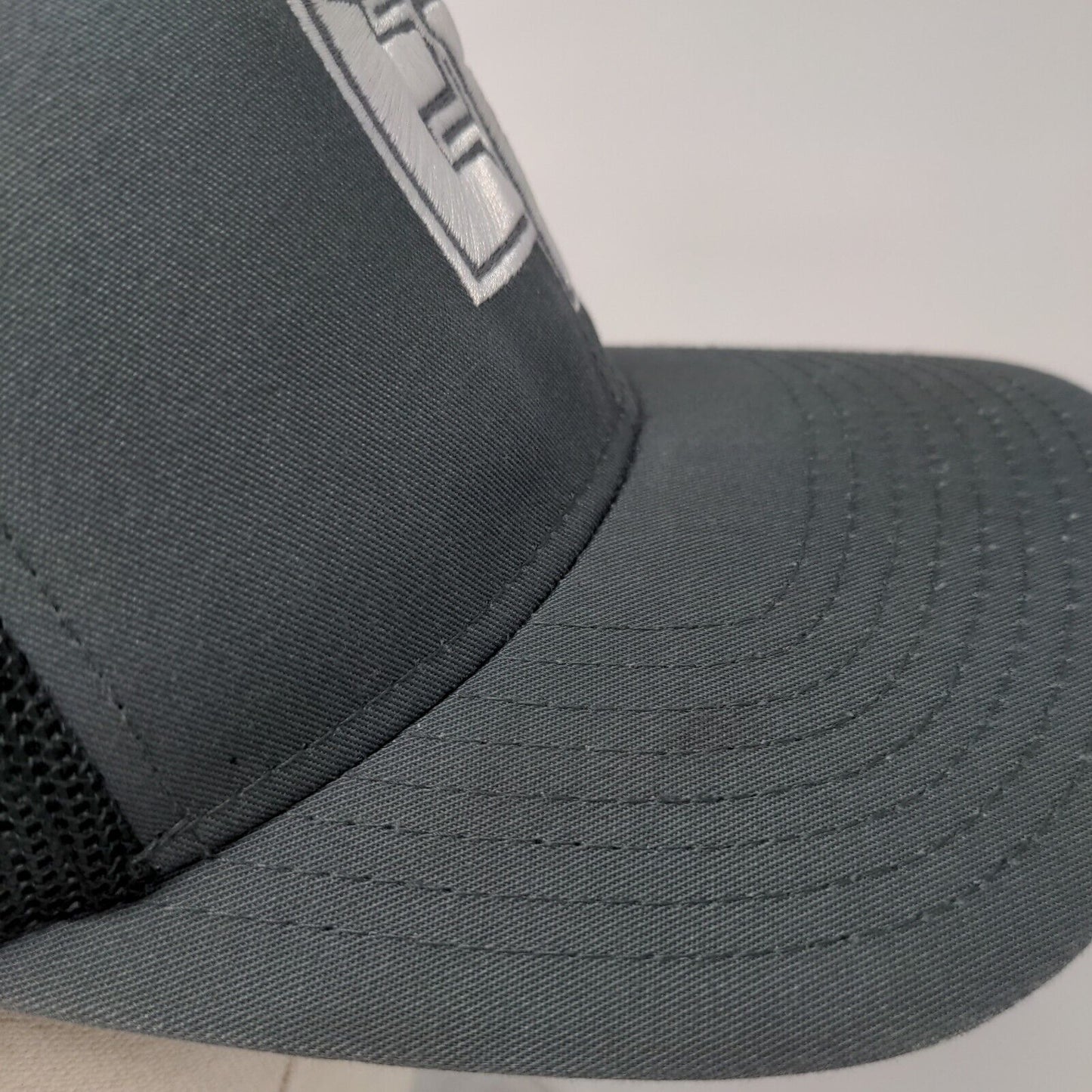 EB Snapback Trucker Hat Gray One Size Adjustable Mesh Back Pacific Headwear