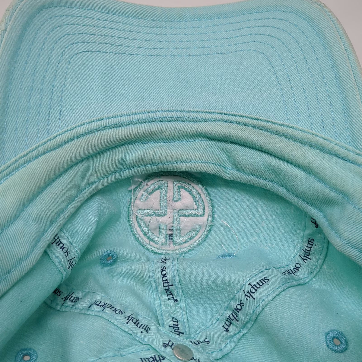 Simply Southern Baseball Cap Blue One Size Embroidered Logo Turtle Slideback Hat