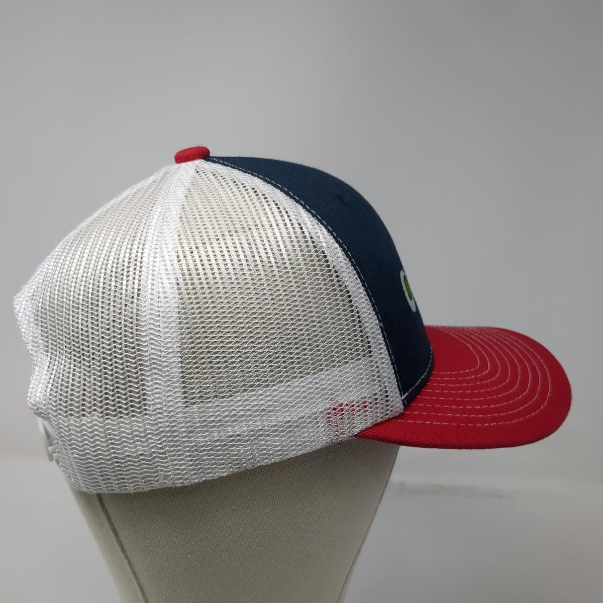 Direct Caps Hilleshog Trucker Hat Blue Red White One Size Mesh Snapback Cotton