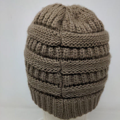 C.C. Exclusives Women's Cable Knit Beanie Hat Tan 100% Acrylic