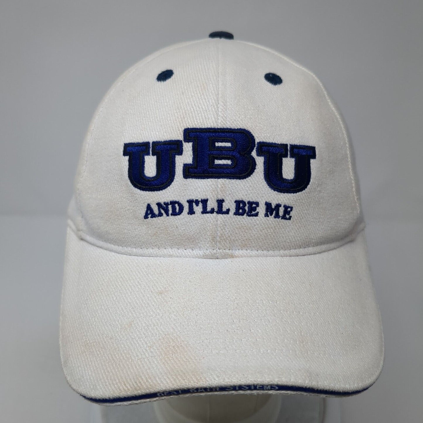 UBU And I'll Be Me Strapback Hat White One Size Adjustable Embroidered