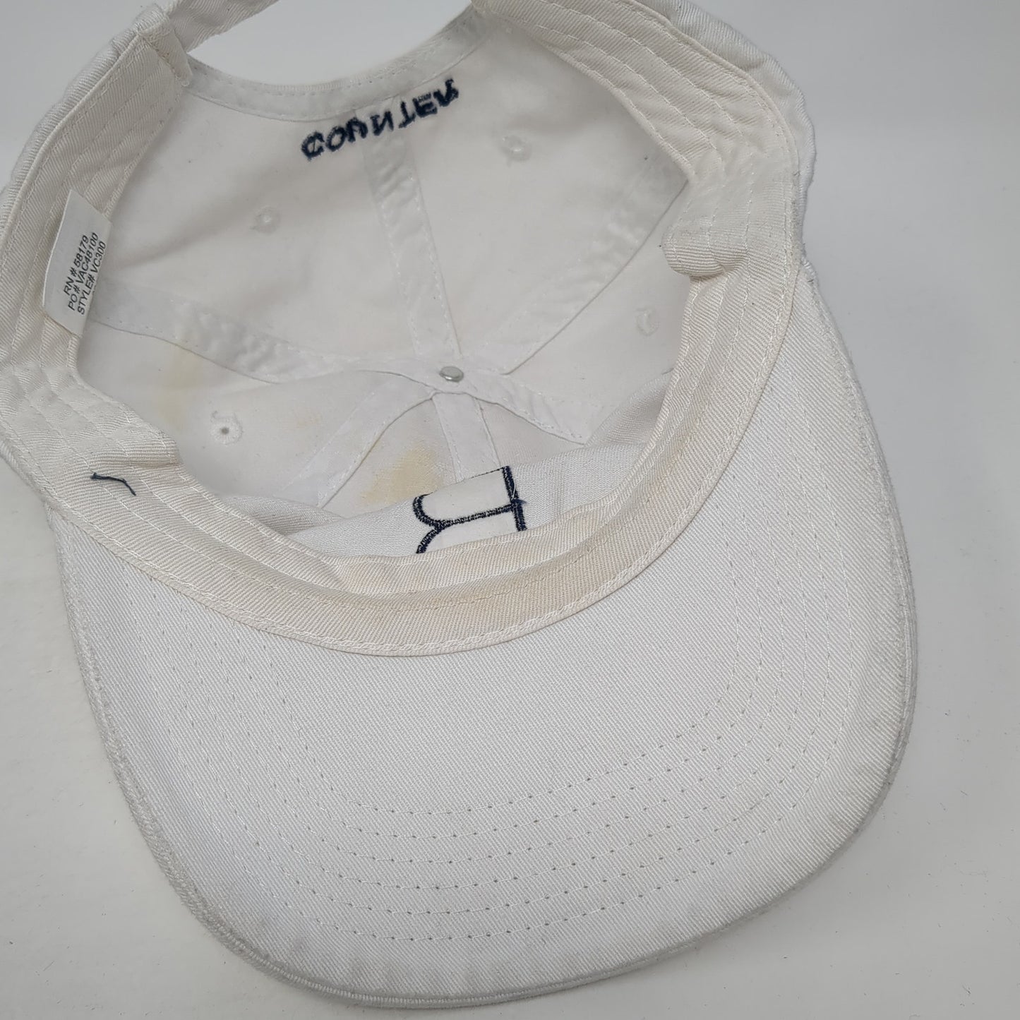 B Counter Slideback Baseball Cap White One Size Adjustable Embroidered 6 Panel
