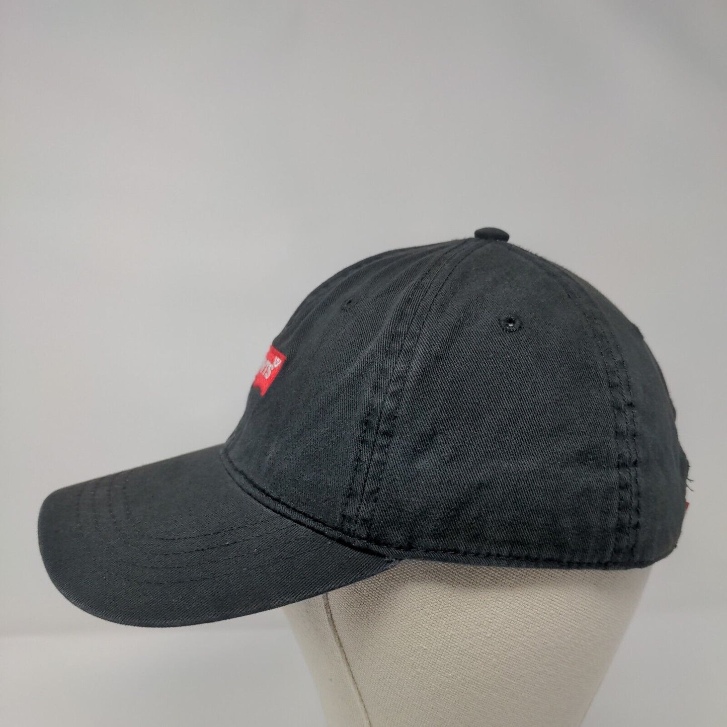 Levi's Slideback Hat Black One Size Adjustable Embroidered 6 Panel