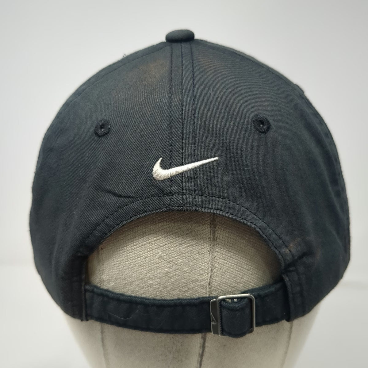 Nike Baseball Cap Black OSFM CSI TV Show Logo Distressed Slideback Hat Swoosh