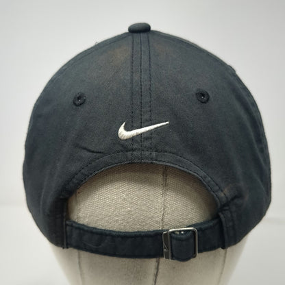 Nike Baseball Cap Black OSFM CSI TV Show Logo Distressed Slideback Hat Swoosh