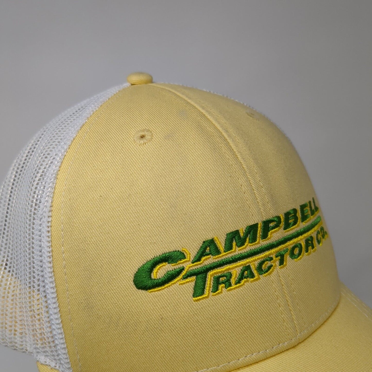 Campbell Tractor Co. Snapback Trucker Hat Yellow One Size Adjustable John Deere