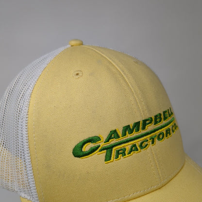 Campbell Tractor Co. Snapback Trucker Hat Yellow One Size Adjustable John Deere