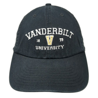 47 Vanderbilt University NCAA Black White Gold OSFM Cap Cotton Slideback Logo