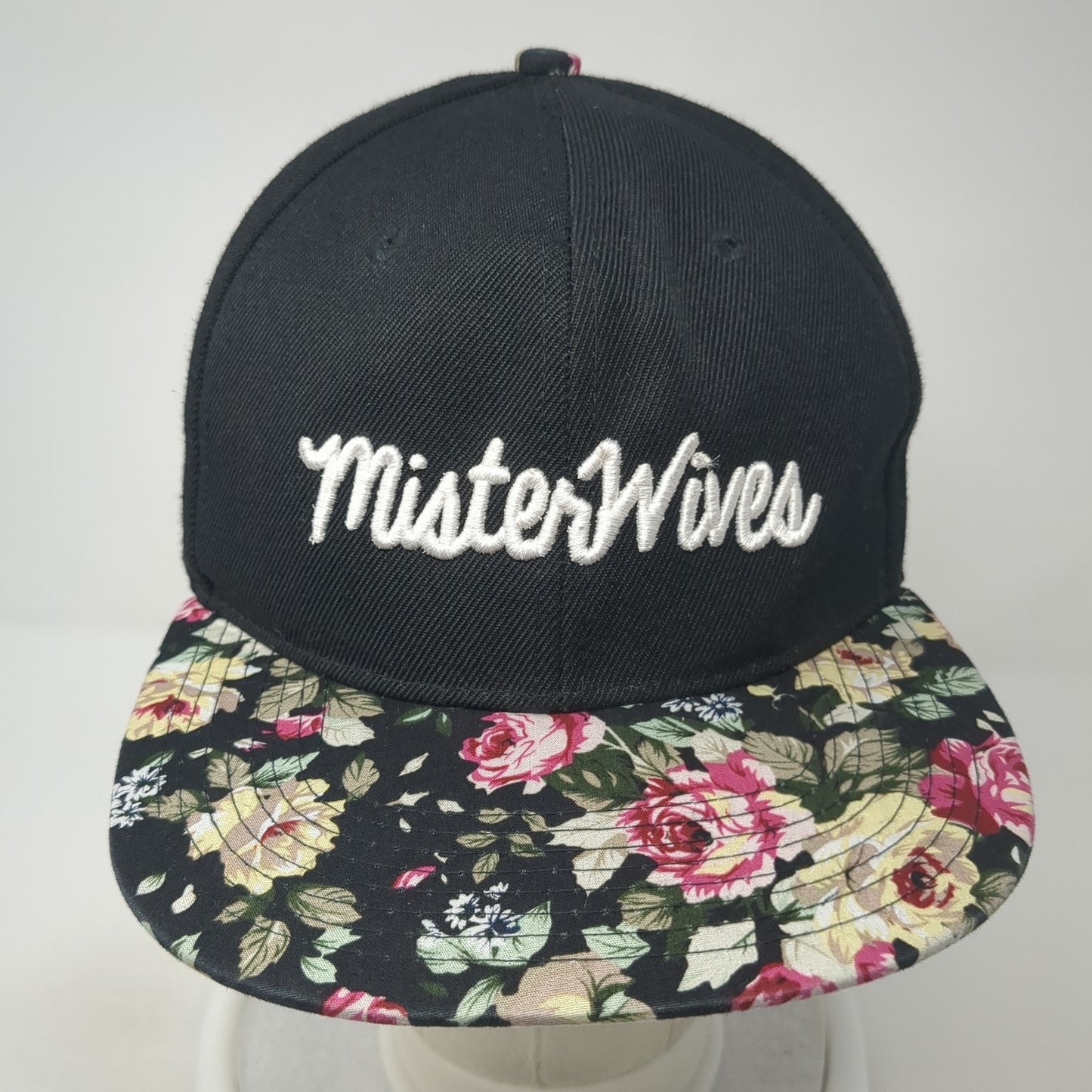 MisterWives Snapback Hat Multicolor One Size Embroidered Floral Crown