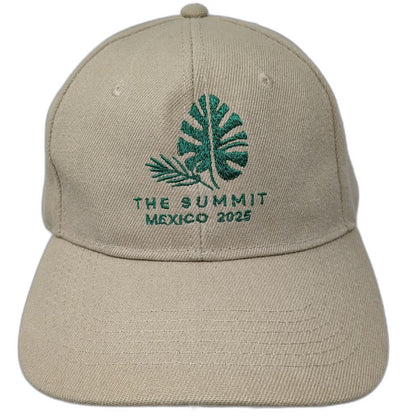 Avery Dennison Summit Mexico 2025 Baseball Cap Beige One Size Hat Leaf Graphic