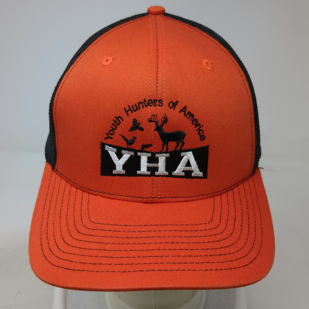 Richardson Trucker Hat Orange Black One Size YHA Youth Hunters Of America 112