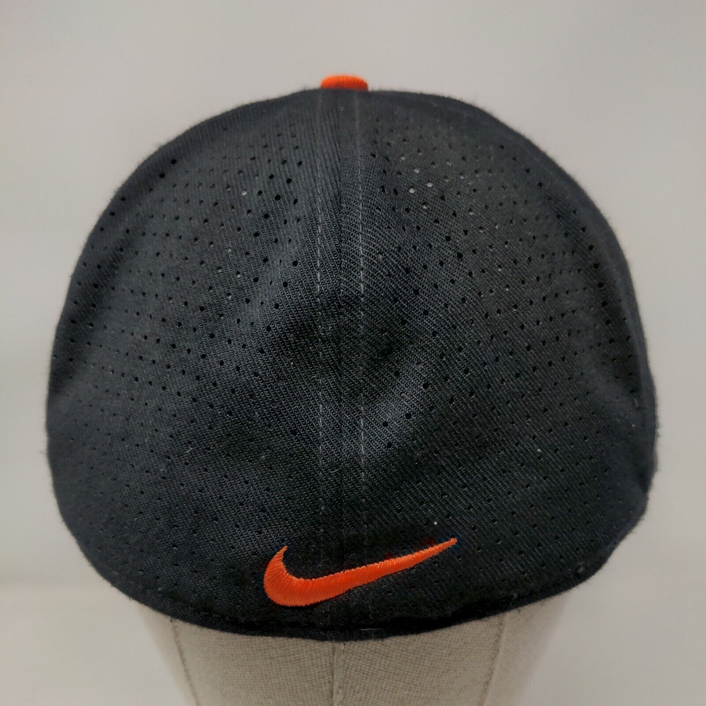 Nike True Dri Fit Fitted Mesh Back Hat Orange White Size L-XL Embroidered A Logo