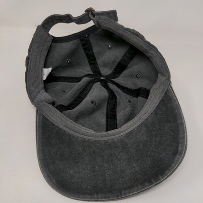 Unbranded Slideback Hat Black Gray OSFM Adjustable Vented Holes 6 Panel Blank