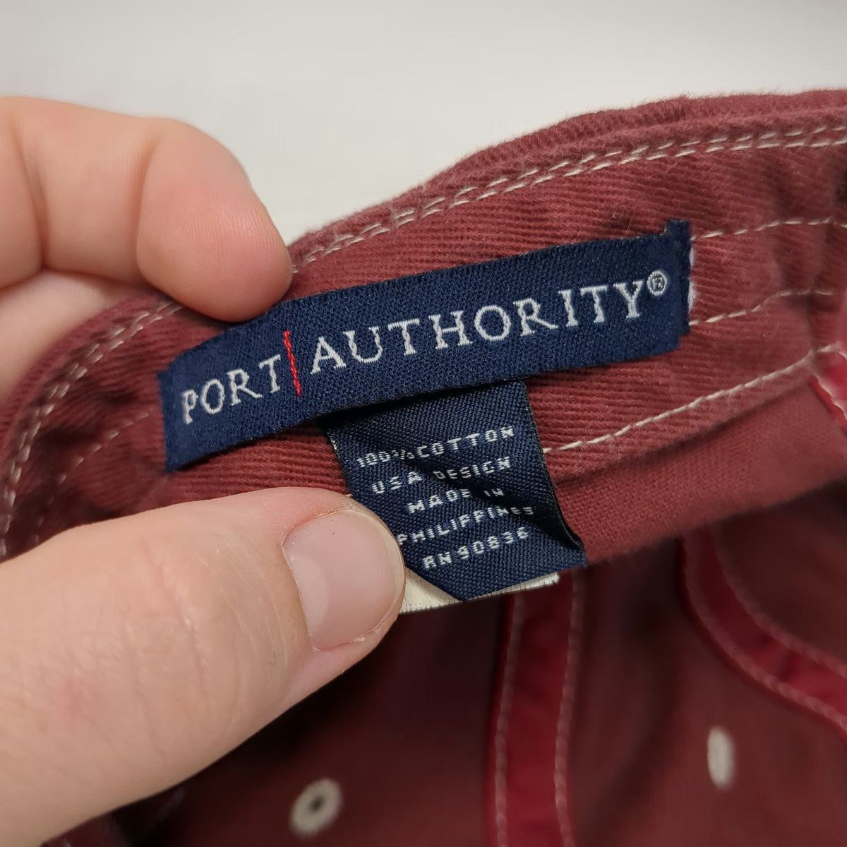Port Authority Red Baseball Cap OSFM Arrowhead Potato Company Logo Hat Cotton
