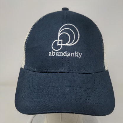 Abundantly Strapback Trucker Hat Blue OSFM Adjustable Mesh Back Hit Wear