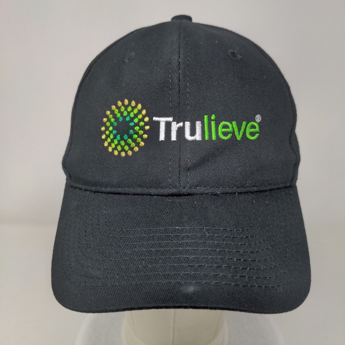 Trulieve Strapback Hat Black Adult Embroidered 6 Panel Outdoor Cap