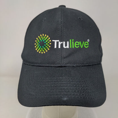 Trulieve Strapback Hat Black Adult Embroidered 6 Panel Outdoor Cap
