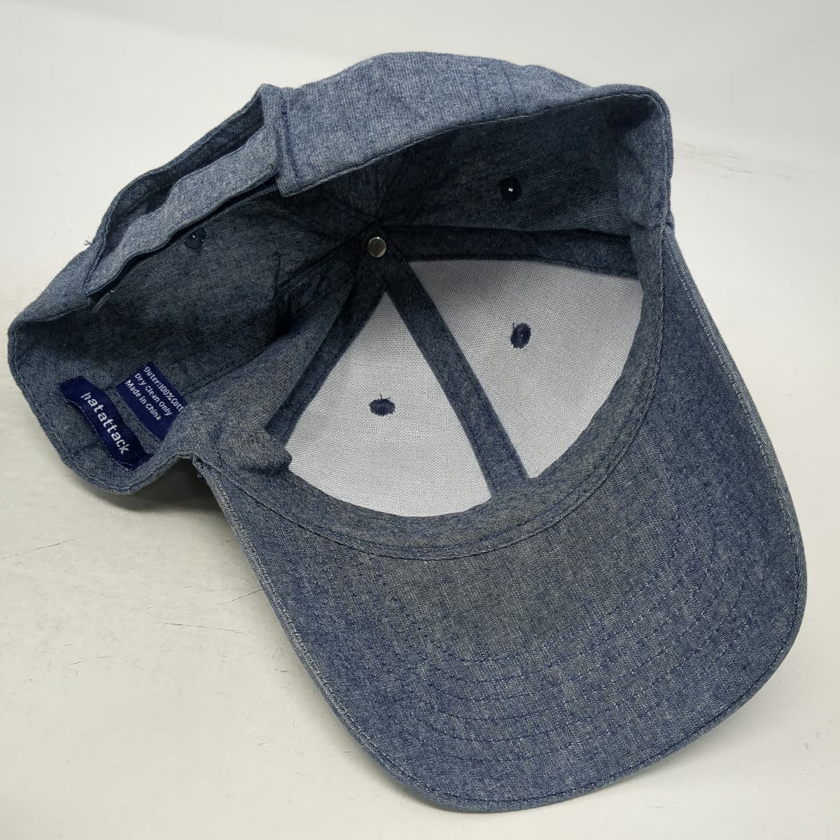 Hat Attack Baseball Cap Blue One Size Strapback Solid Curved Bill Cotton Hat