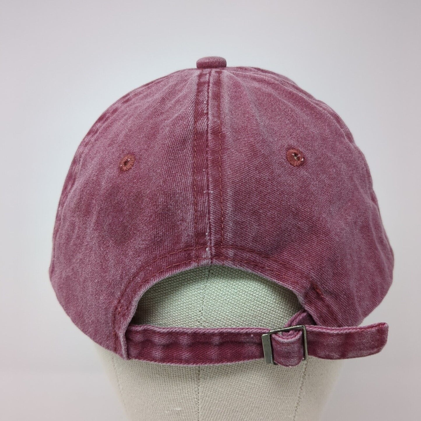 Unbranded Slideback Hat Red One Size Adjustable 6 Panel Vented Holes Blank
