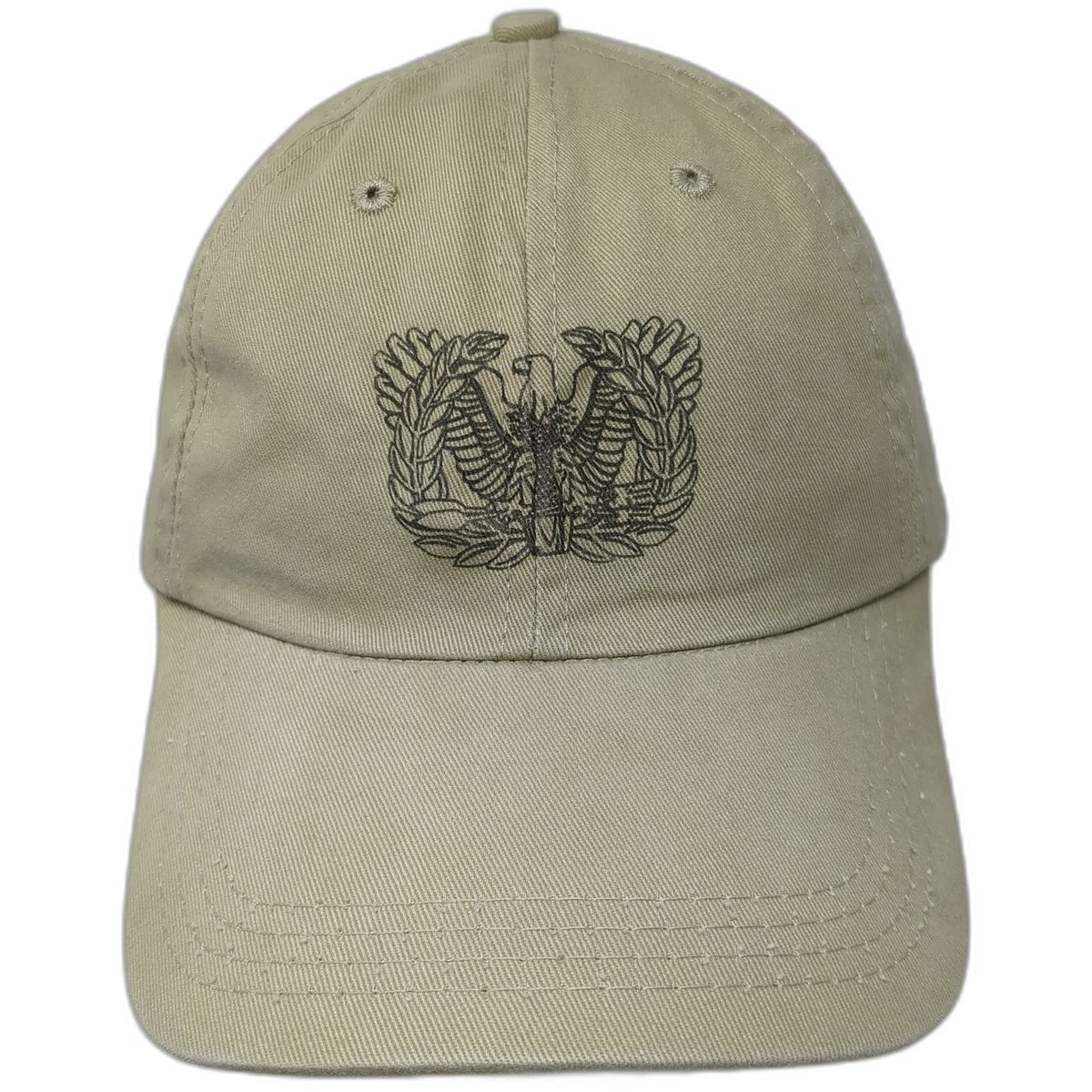 National Guard Eagle Baseball Cap Beige One Size Made in USA Slideback Hat