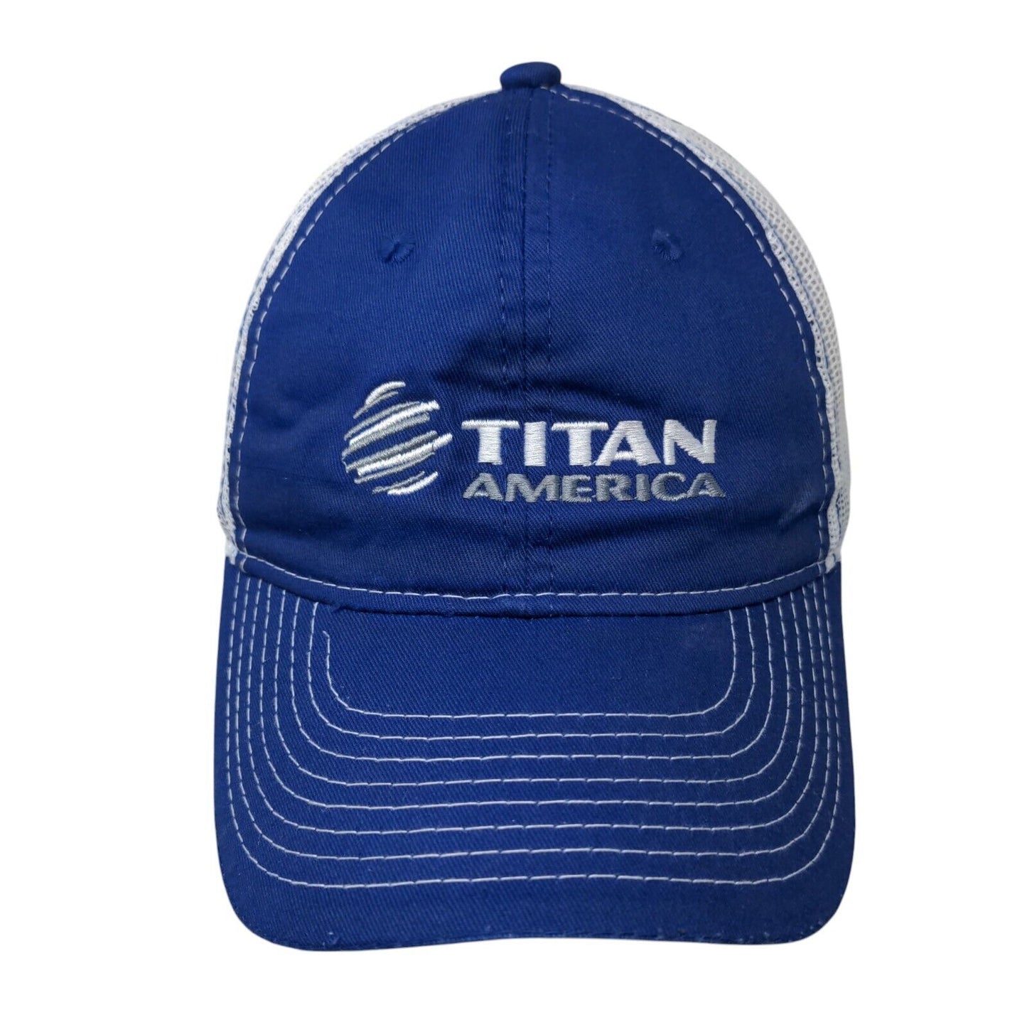 Titan America Snapback Mesh Back Trucker Hat Blue Adult Outdoor Cap