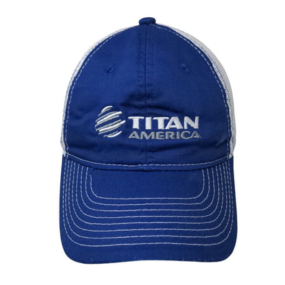 Titan America Snapback Mesh Back Trucker Hat Blue Adult Outdoor Cap