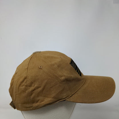 American Flag Strapback Hat Brown One Size Adjustable Patriotic Voodoo Tactical