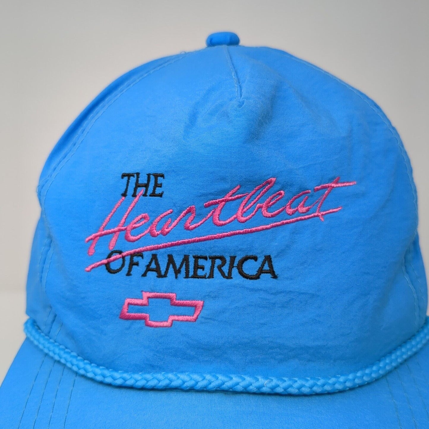 Vintage Chevrolet Snapback Trucker Hat Blue OSFA The Heartbeat of America