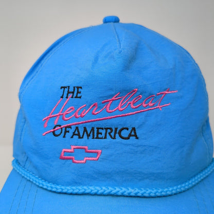 Vintage Chevrolet Snapback Trucker Hat Blue OSFA The Heartbeat of America