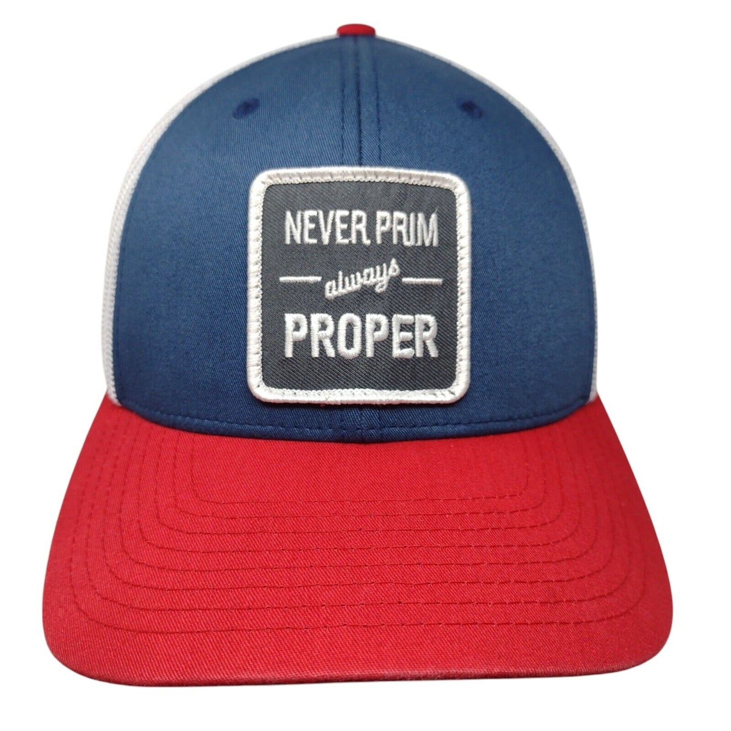 Never Prim Always Proper Snapback Trucker Hat Multi One Size Mesh Back
