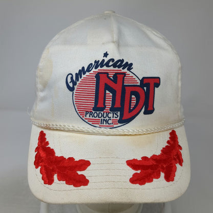 Headliner American NDT Products Inc 5 Panel White Hat One Size Rope Strapback