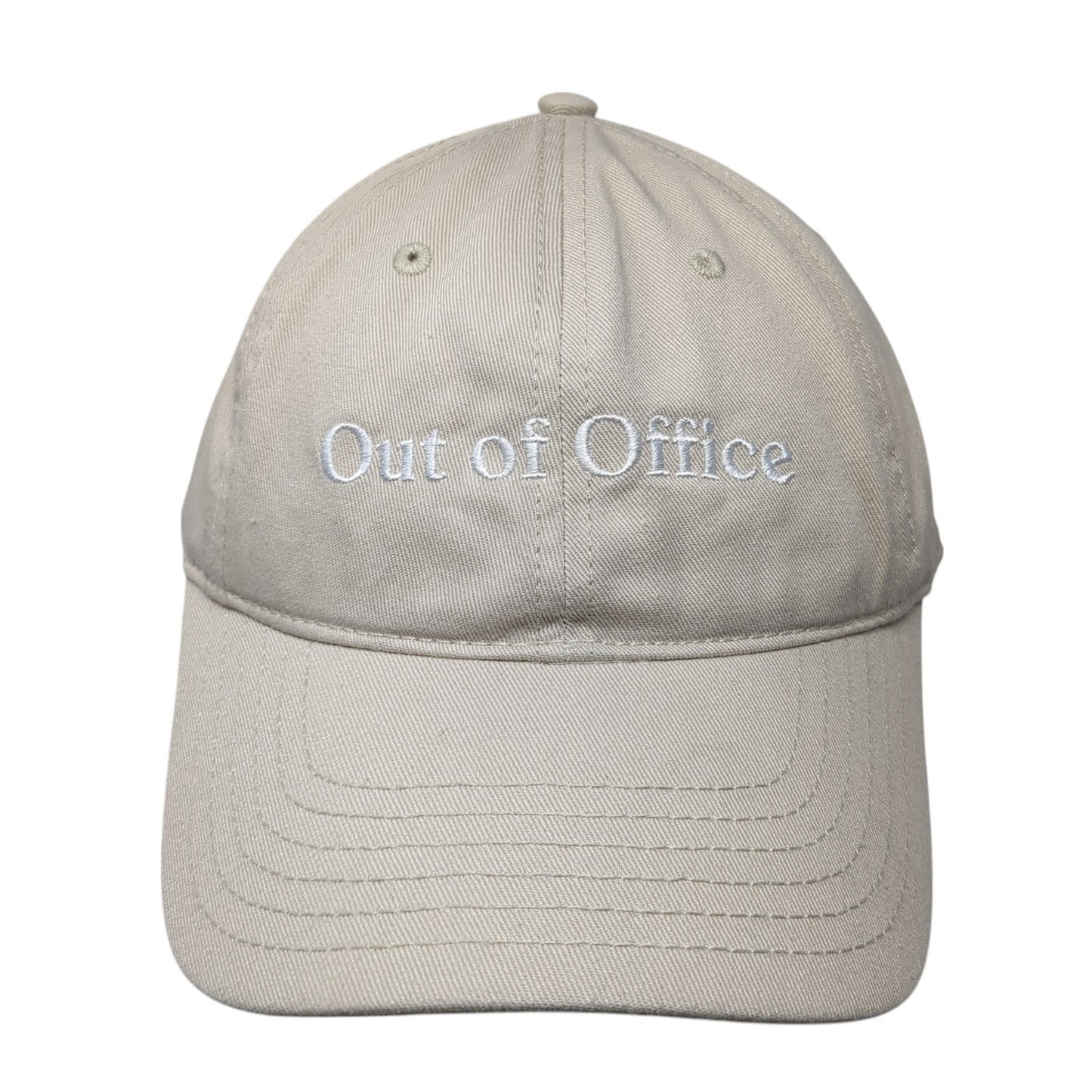 Out of Office Slideback Hat Beige One Size Solid Adjustable Mad Engine