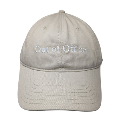 Out of Office Slideback Hat Beige One Size Solid Adjustable Mad Engine