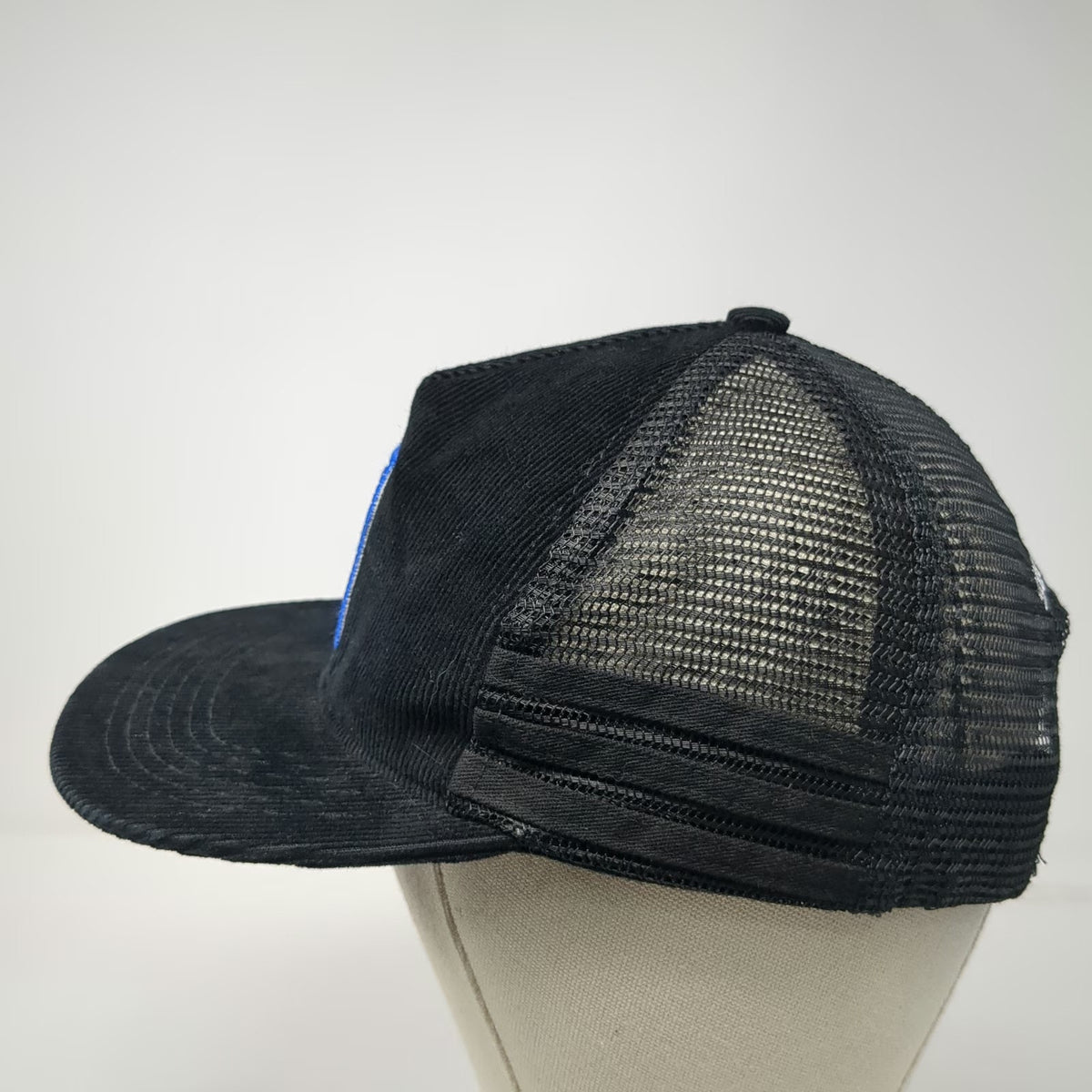 Supreme Trucker Hat Black One Size Corduroy Mesh Back Graphic Logo Made In USA