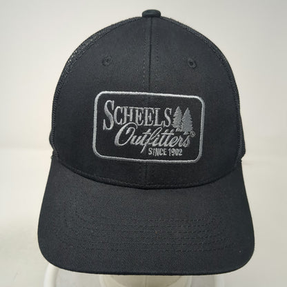Outdoor Cap Trucker Hat Black One Size Snapback Mesh Scheels Outfitters Patch