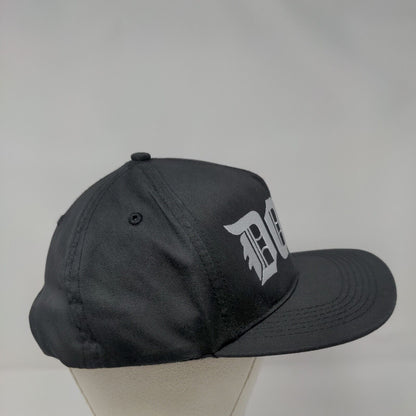 DOPE Snapback Hat Black One Size Adjustable Embroidered Vented Holes