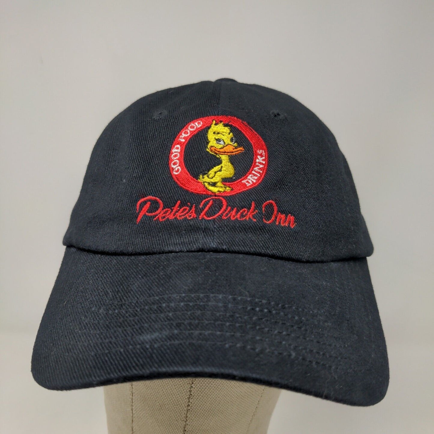 Port Authority Men's Slideback Hat Black Embroidered Pete's Duck Inn Logo