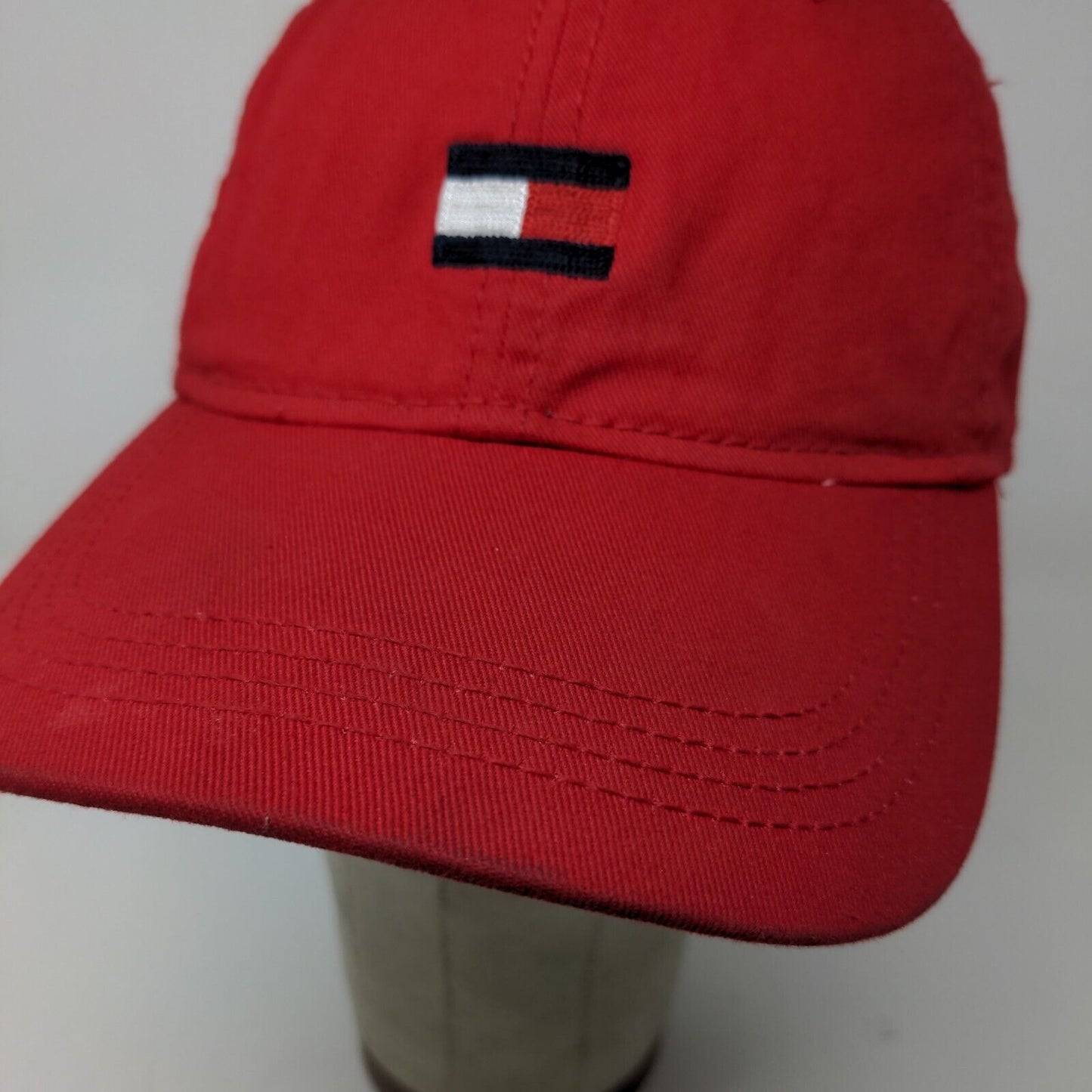 Tommy Hilfiger Men's Slideback Hat Red Size OS Embroidered Logo Cotton