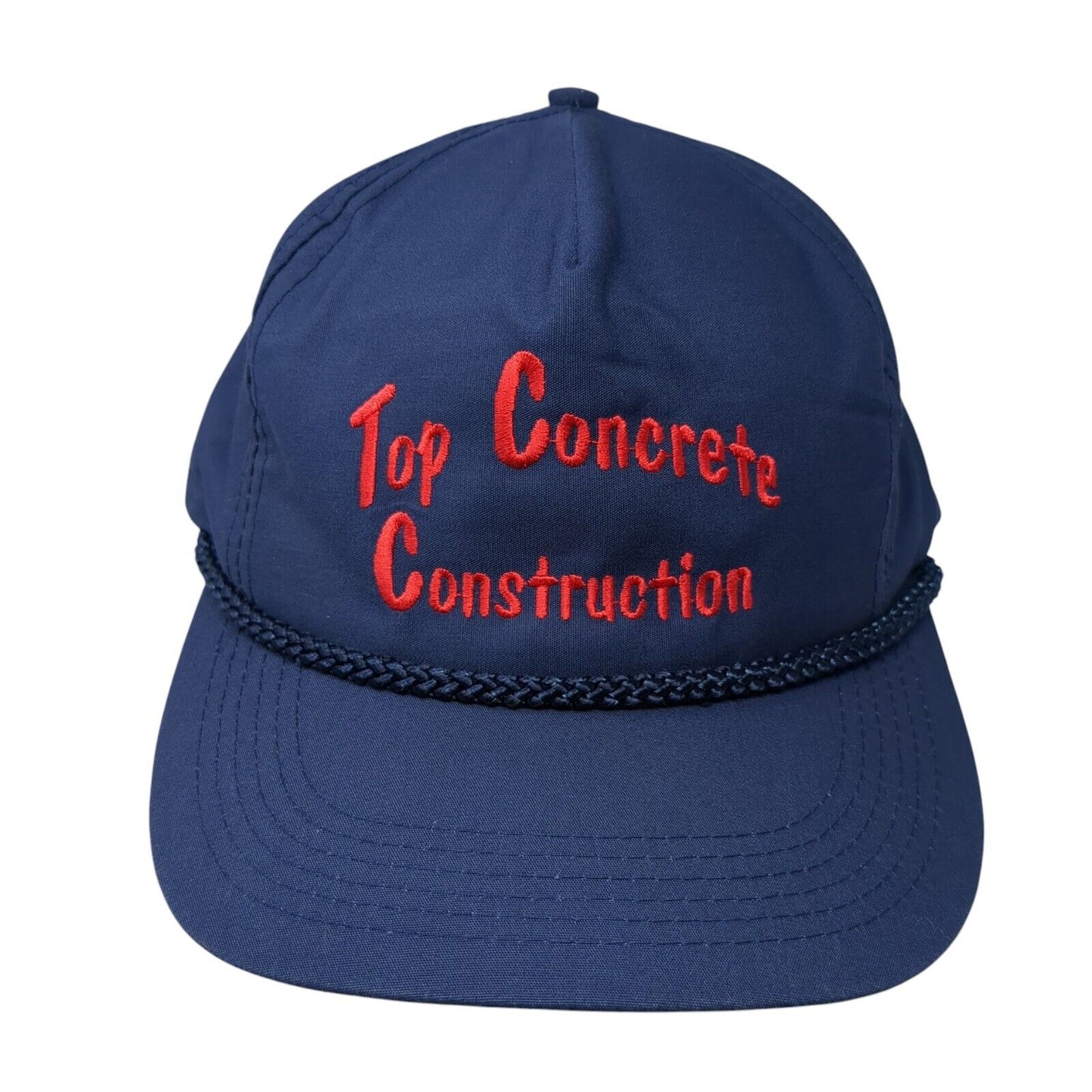 Top Concrete Construction Slideback Rope Hat Blue OSFA Embroidered