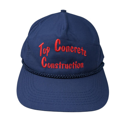 Top Concrete Construction Slideback Rope Hat Blue OSFA Embroidered