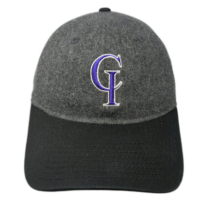 New Era Baseball Cap Gray Black One Size Wool Crown Embroidered CI Hat Slideback