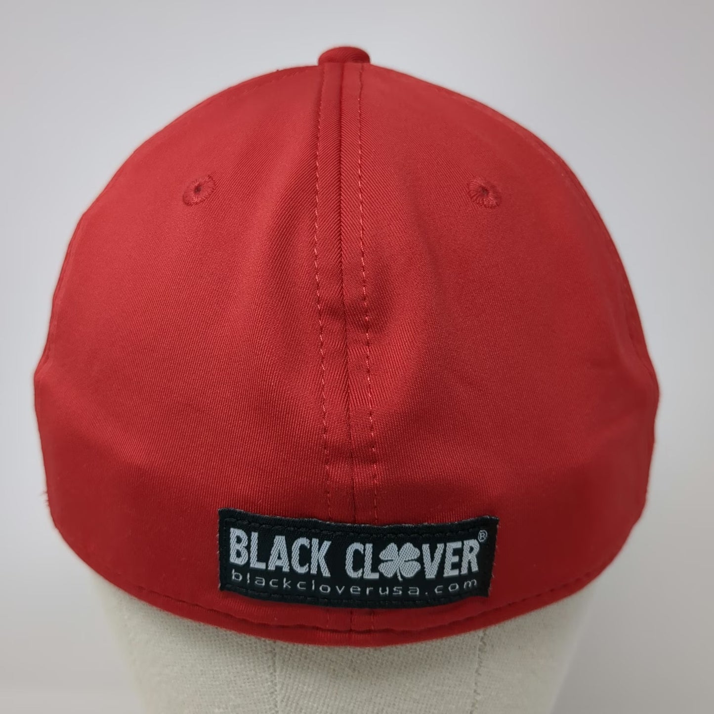 Black Clover Baseball Cap Red M Live Lucky Clover Logo Stretch Performance Hat
