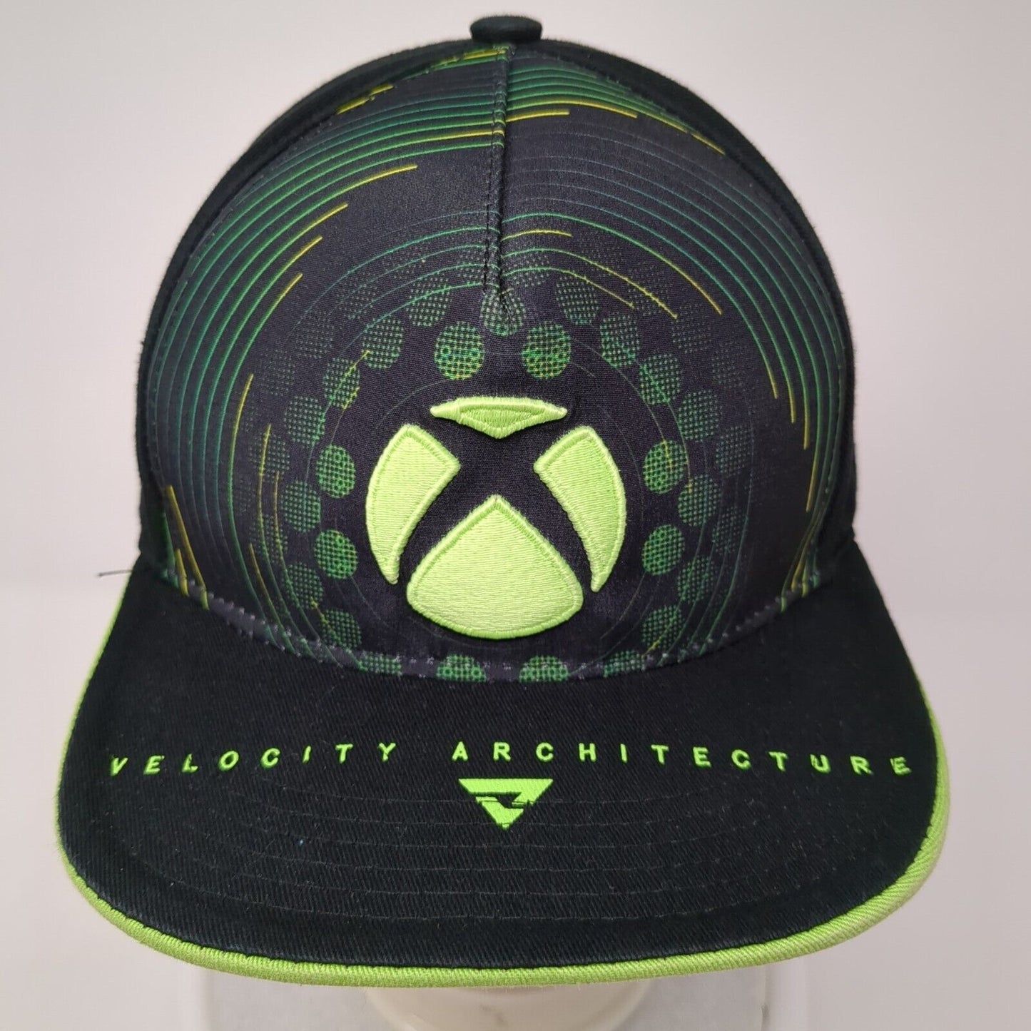 Velocity Architecture Snapback Hat Black One Size Adjustable Embroidered XBOX