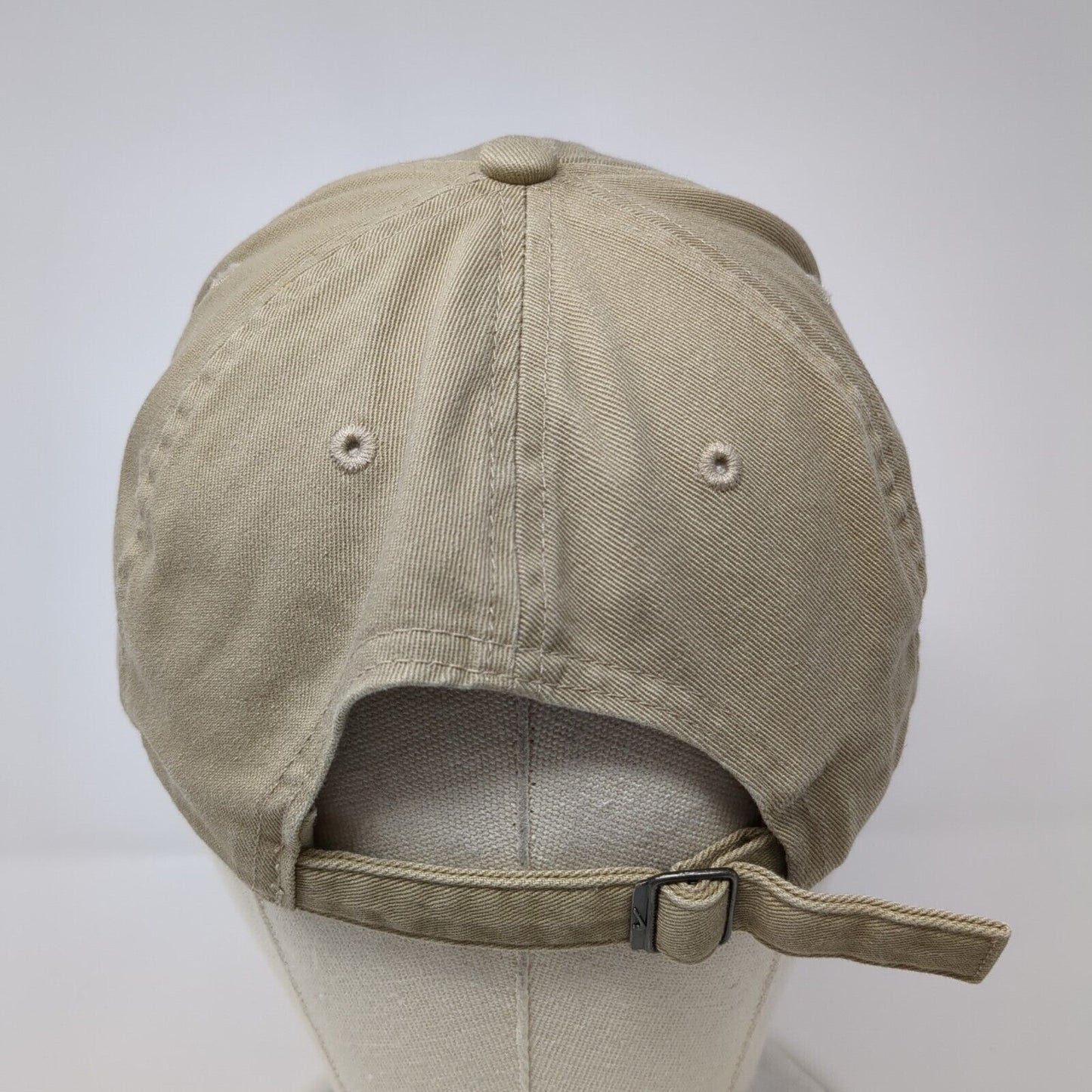Nike Slideback Hat Tan One Size Adjustable Embroidered Swoosh 6 Panel Cotton