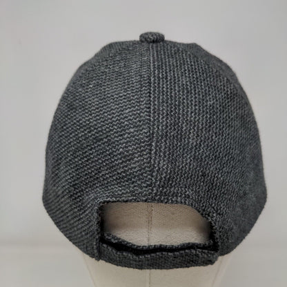 Unbranded Strapback Hat Black One Size Adjustable Leather Brim Blank